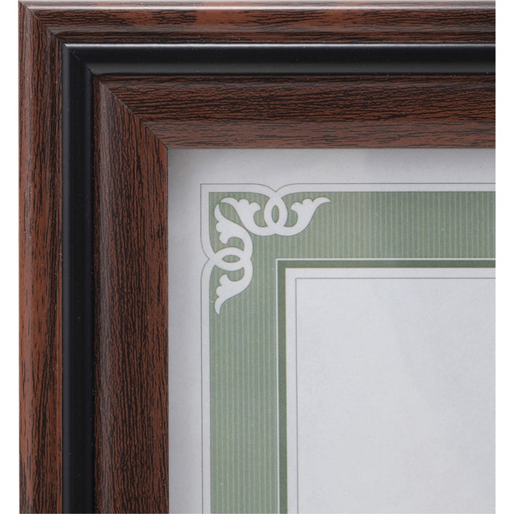 Image of Advantus VS4501B811 Certificate Frame, 8.50" x 11" Frame Size, Desktop, Vertical, Horizontal, Dust Resistant, Debris Resistant, Rosewood, 1 Each