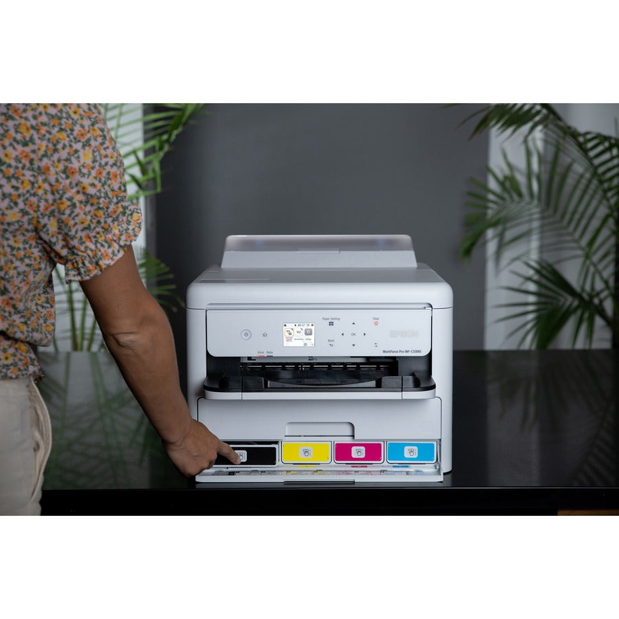 Image of Epson WorkForce Pro WF-C5390 Inkjet Printer, Automatic Duplex Print, Ethernet, Wireless LAN, Plain Paper Print, Gigabit Ethernet, USB, 1 Each