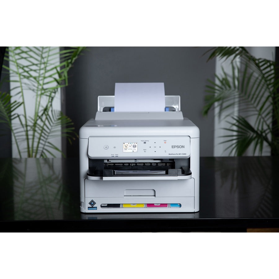 Image of Epson WorkForce Pro WF-C5390 Inkjet Printer, Automatic Duplex Print, Ethernet, Wireless LAN, Plain Paper Print, Gigabit Ethernet, USB, 1 Each