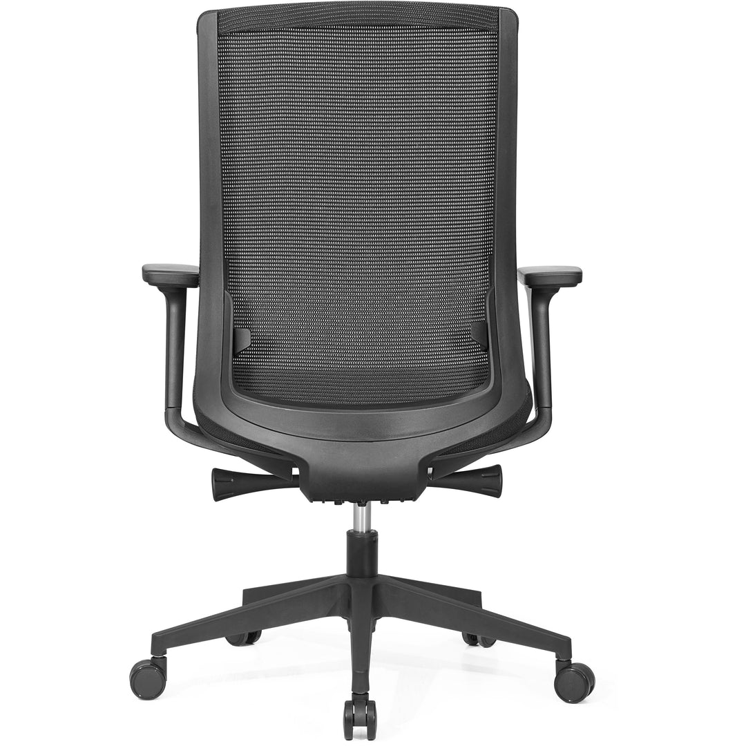 Image of Lorell Mid-back Chair,Mesh,28-1/4"x16-1/2"-18-1/4"x39"-41-3/4",BK