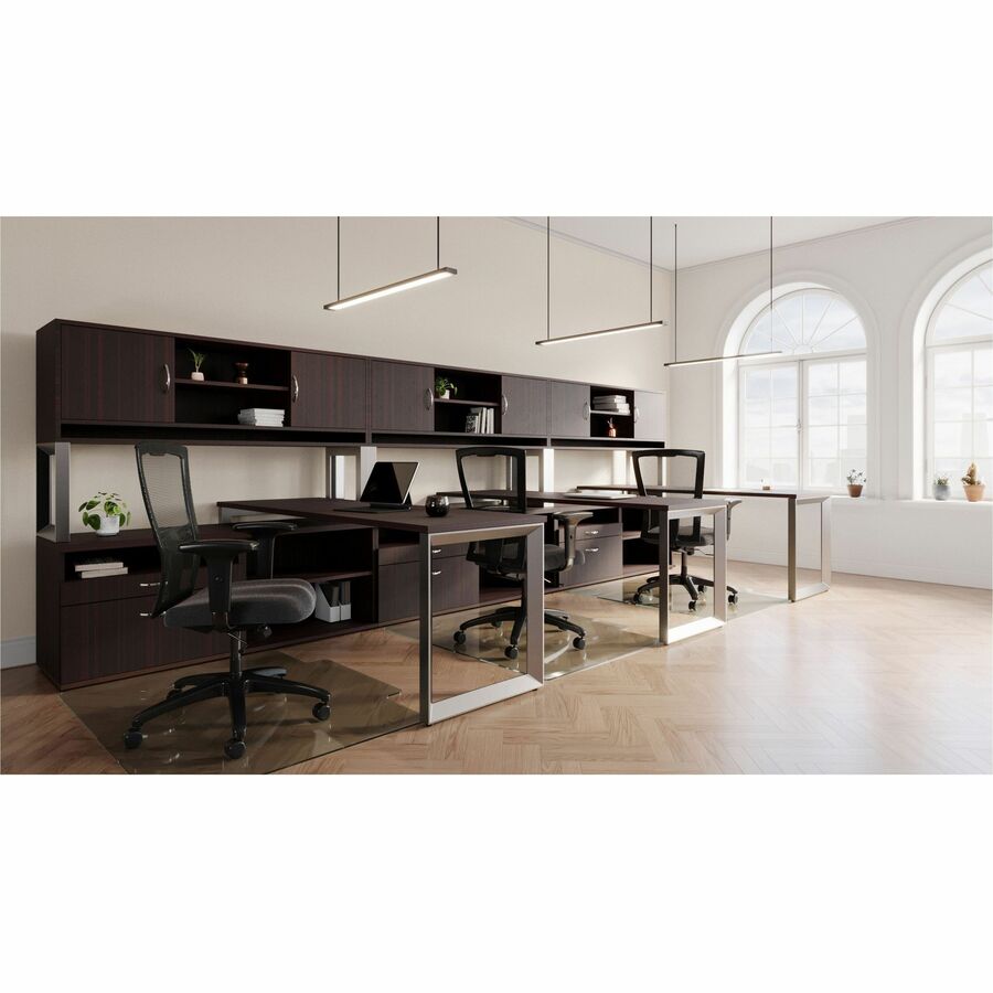 Image of Lorell Mid-back Chair,Mesh,28-1/4"x16-1/2"-18-1/4"x39"-41-3/4",BK