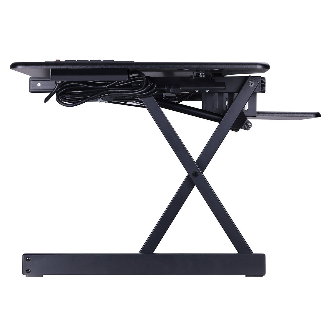Image of Rocelco RDADRB46A Sit/Stand Desk Riser, 45 lb Load Capacity, 20" H x 45.75" W x 23.75" Depth, Black, 1 Each