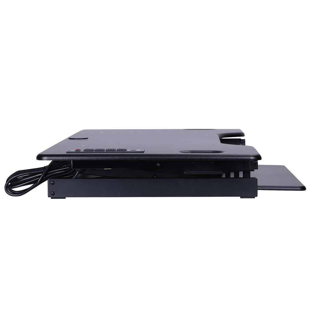 Image of Rocelco RDADRB46A Sit/Stand Desk Riser, 45 lb Load Capacity, 20" H x 45.75" W x 23.75" Depth, Black, 1 Each