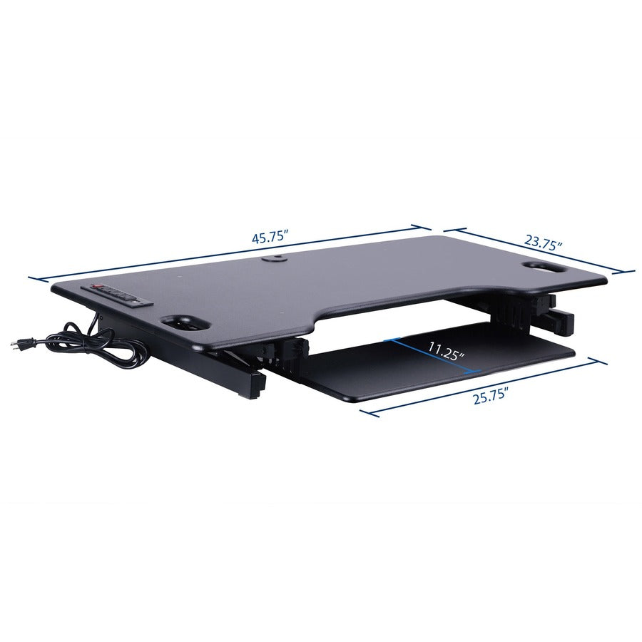 Image of Rocelco RDADRB46A Sit/Stand Desk Riser, 45 lb Load Capacity, 20" H x 45.75" W x 23.75" Depth, Black, 1 Each