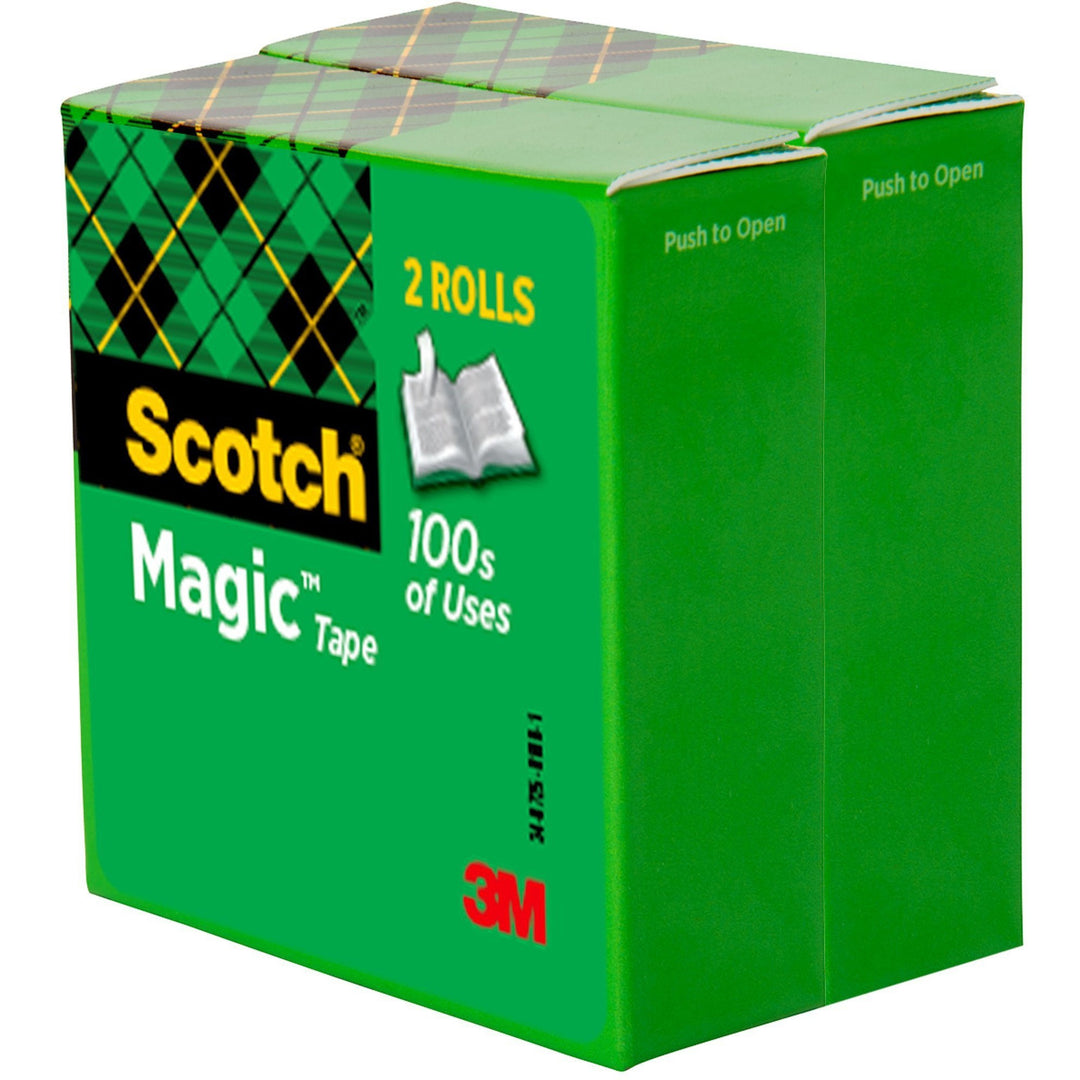 Image of Scotch 8103472 Magic Tape, 72 yd Length x 0.75" Width, 3" Core, Clear, 2 / Pack