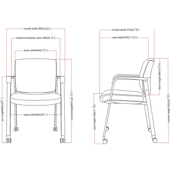 Image of Lorell Chair,Guest,Antimicrobial Vinyl,23-1/2"x22-2/5"x32-4/5",BK