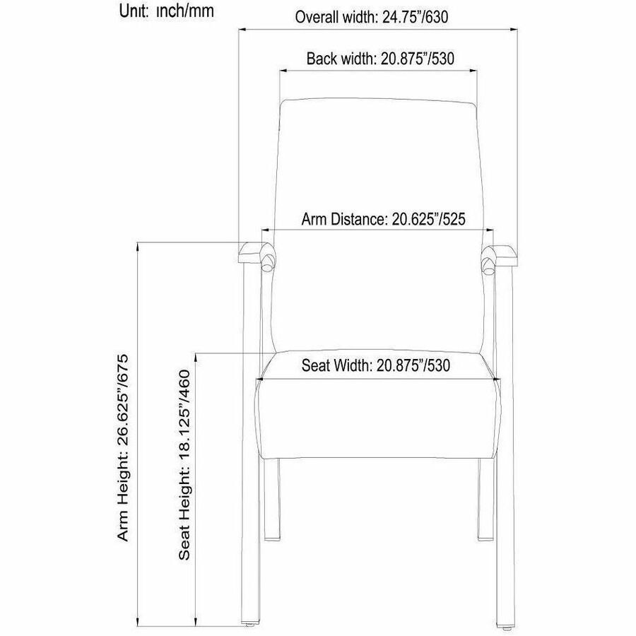 Image of Lorell 67012 Mid-Back Healthcare Guest Chair