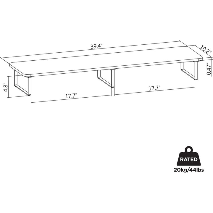 Image of Lorell Monitor Riser,Steel/Particleboard,39.4"x10.2"x4.8",Black