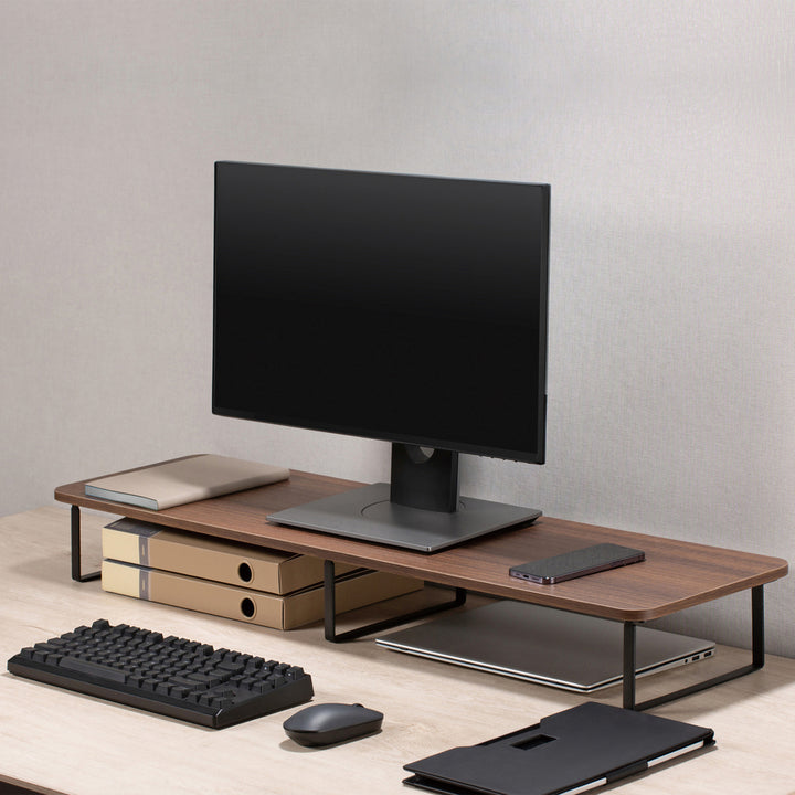 Image of Lorell Monitor Riser,Steel/Particleboard,39.4"x10.2"x4.8",Teak