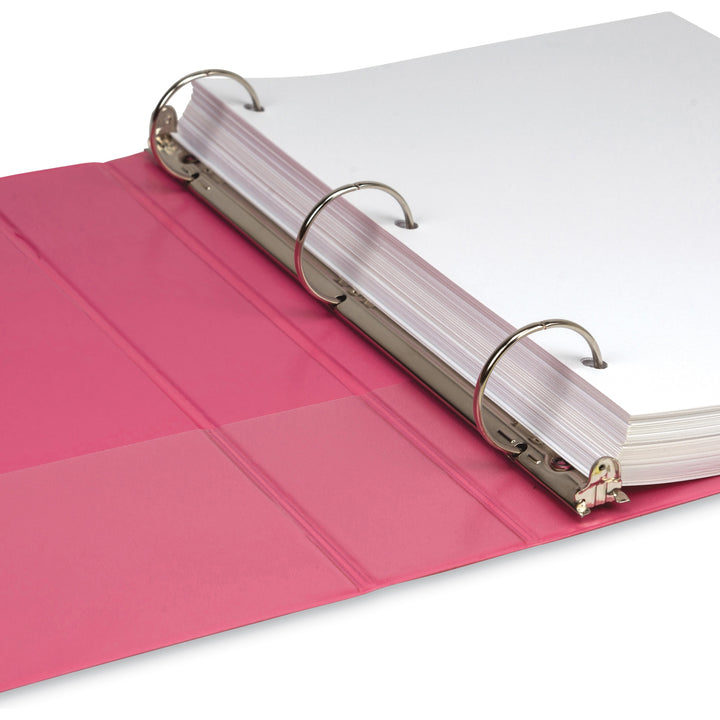 Image of Samsill® Earth's Choice Plant-Based Economy Round Ring View Binders, 3 Rings, 1.5" Capacity, 11 x 8.5, Pink, 2/Pack