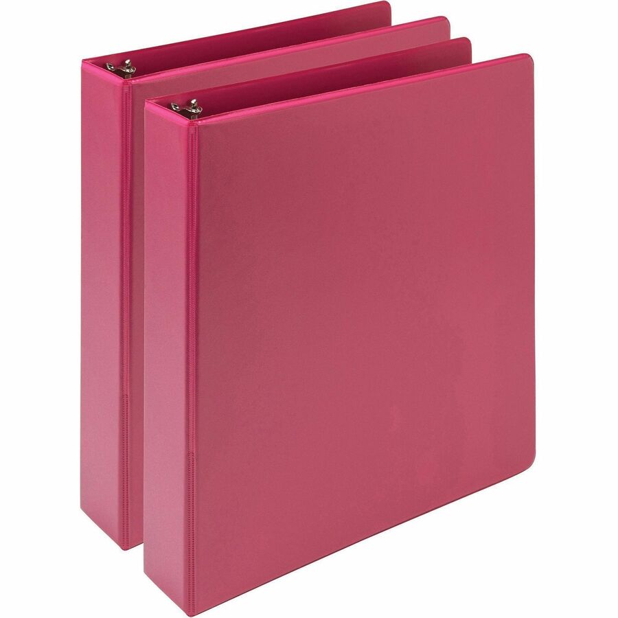 Image of Samsill® Earth's Choice Plant-Based Economy Round Ring View Binders, 3 Rings, 1.5" Capacity, 11 x 8.5, Pink, 2/Pack