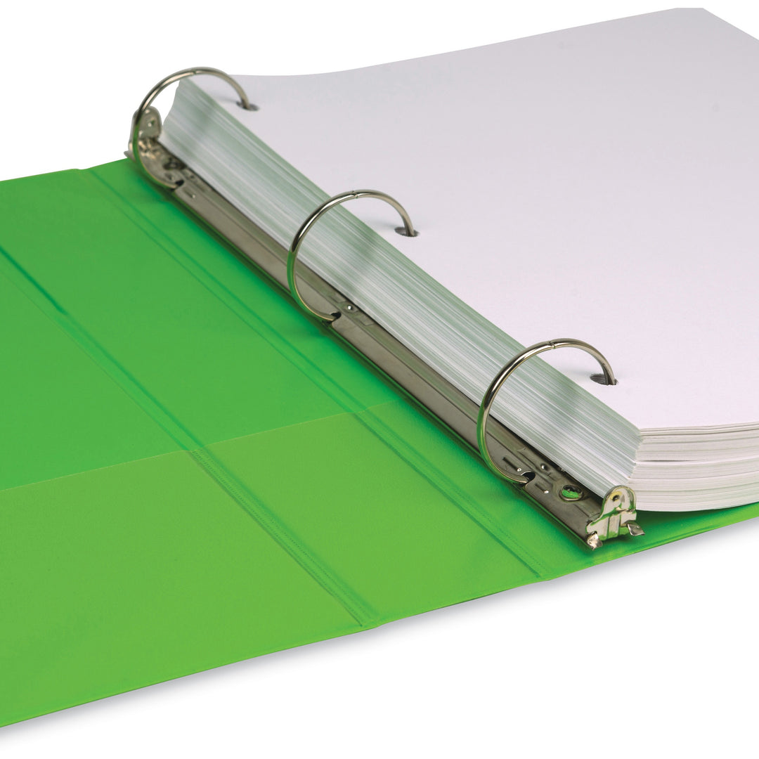 Image of Samsill® Earth's Choice Plant-Based Economy Round Ring View Binders, 3 Rings, 1.5" Capacity, 11 x 8.5, Lime, 2/Pack