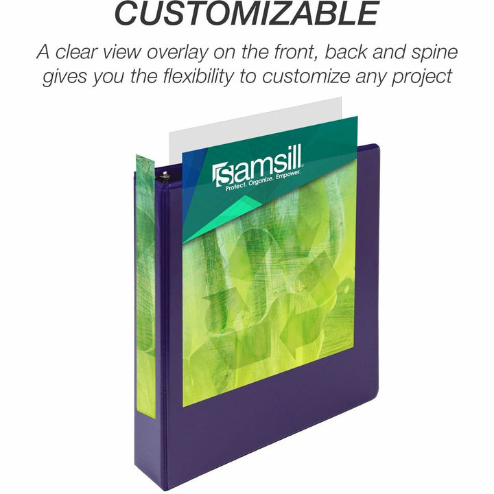 Image of Samsill® Earth's Choice Plant-Based Economy Round Ring View Binders, 3 Rings, 1.5" Capacity, 11 x 8.5, Purple, 2/Pack