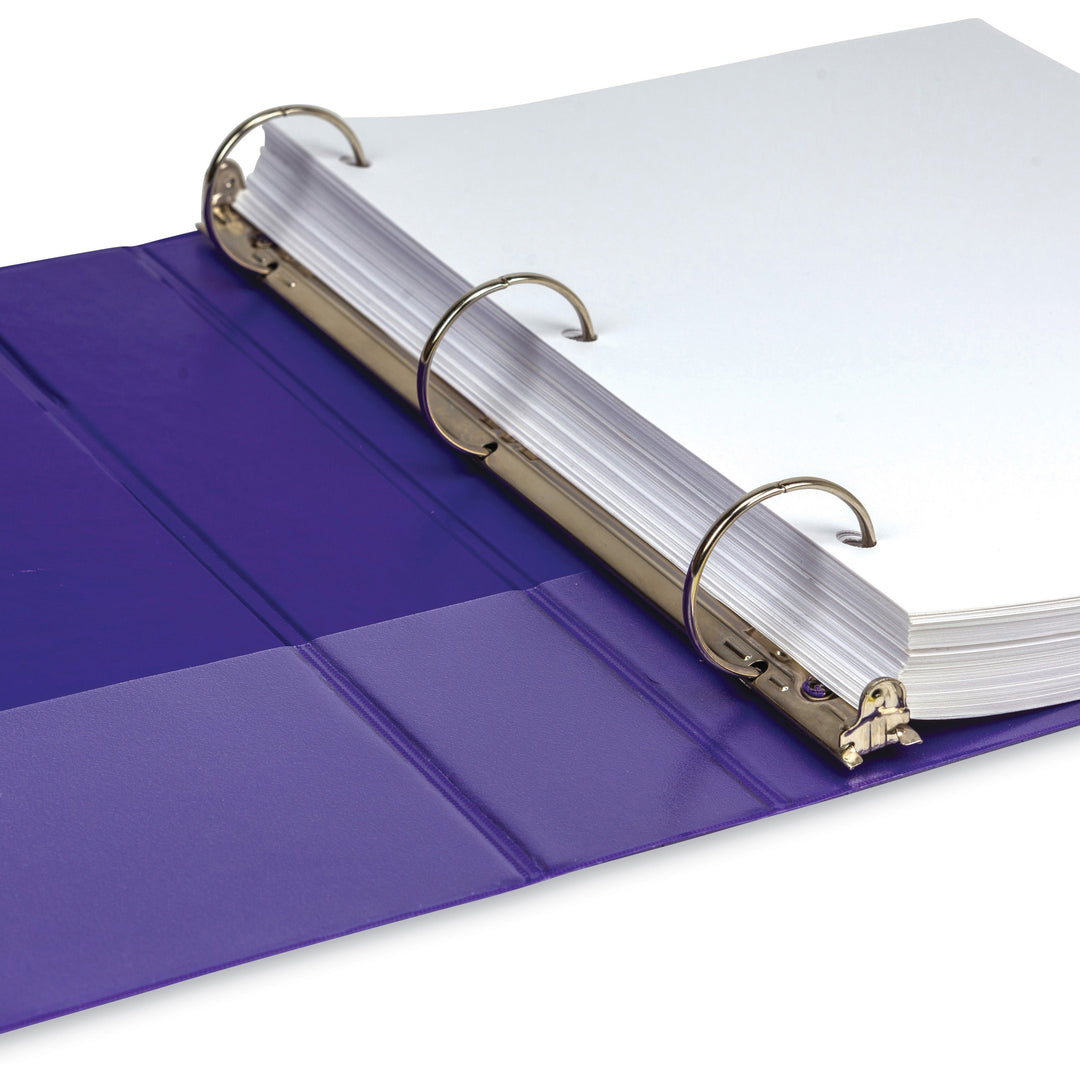 Image of Samsill® Earth's Choice Plant-Based Economy Round Ring View Binders, 3 Rings, 1.5" Capacity, 11 x 8.5, Purple, 2/Pack
