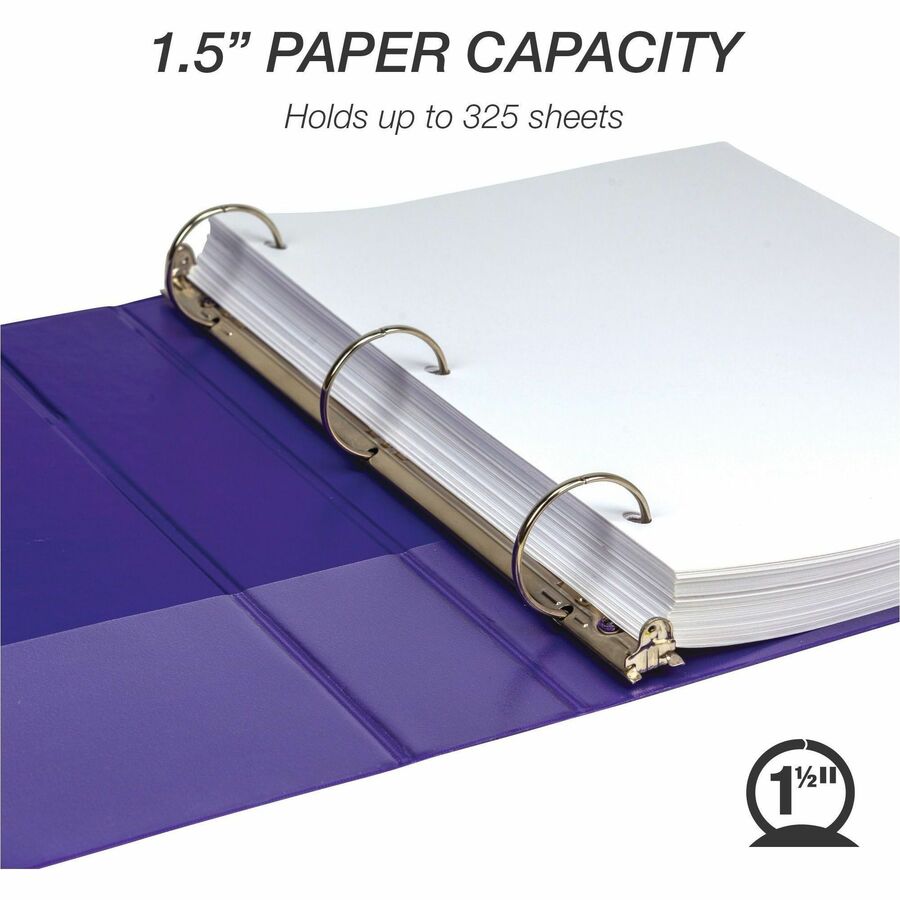 Image of Samsill® Earth's Choice Plant-Based Economy Round Ring View Binders, 3 Rings, 1.5" Capacity, 11 x 8.5, Purple, 2/Pack