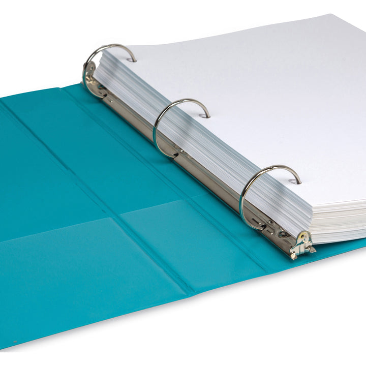 Image of Samsill® Earth's Choice Plant-Based Economy Round Ring View Binders, 3 Rings, 1.5" Capacity, 11 x 8.5, Teal, 2/Pack