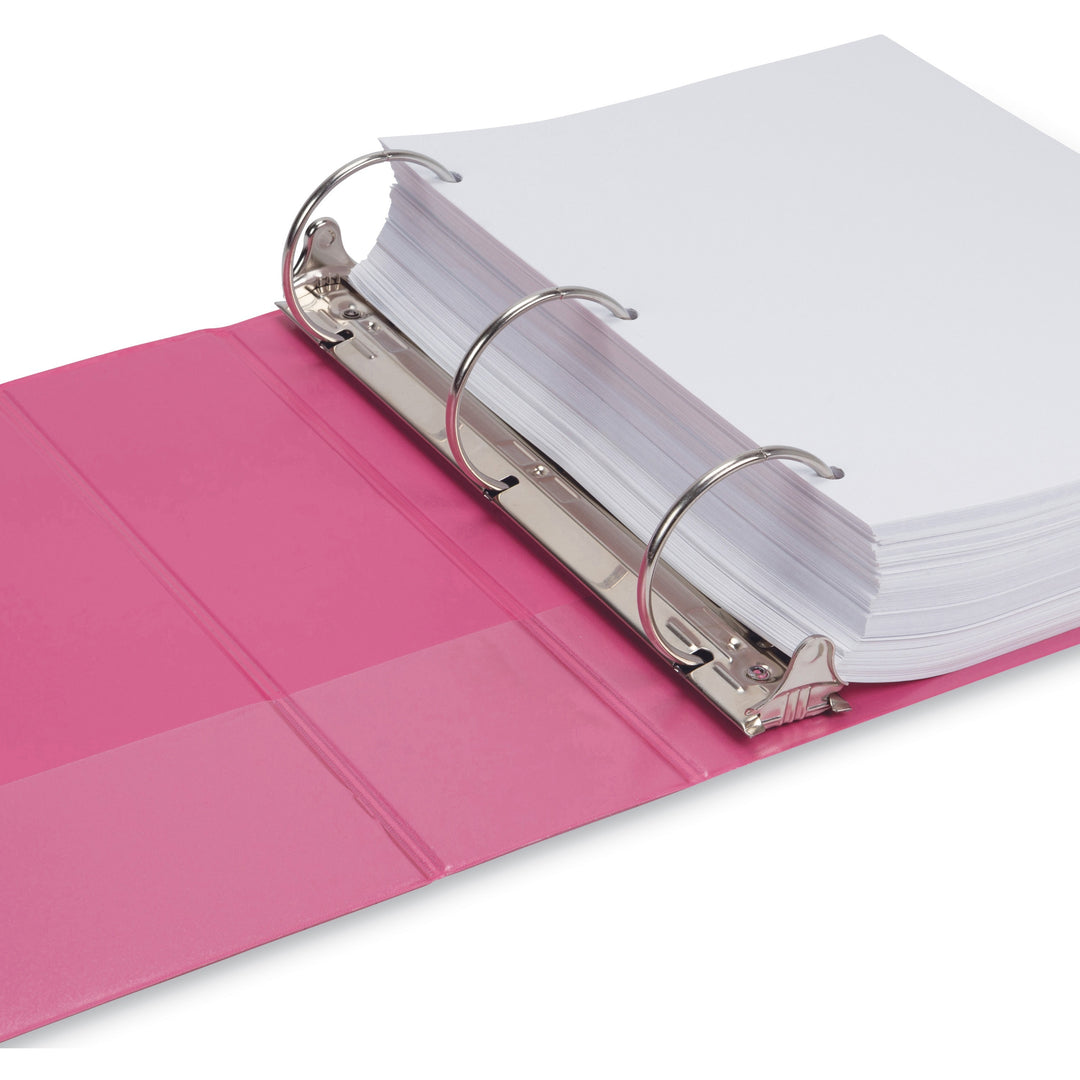 Image of Samsill® Earth's Choice Plant-Based Economy Round Ring View Binders, 3 Rings, 3" Capacity, 11 x 8.5, Pink, 2/Pack