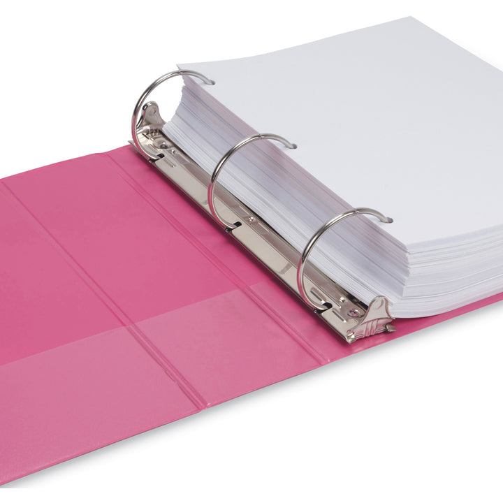 Image of Samsill® Earth's Choice Plant-Based Economy Round Ring View Binders, 3 Rings, 3" Capacity, 11 x 8.5, Pink, 2/Pack