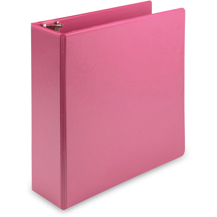 Image of Samsill® Earth's Choice Plant-Based Economy Round Ring View Binders, 3 Rings, 3" Capacity, 11 x 8.5, Pink, 2/Pack