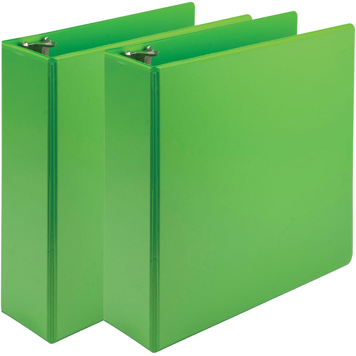 Image of Samsill® Earth's Choice Plant-Based Economy Round Ring View Binders, 3 Rings, 3" Capacity, 11 x 8.5, Lime, 2/Pack