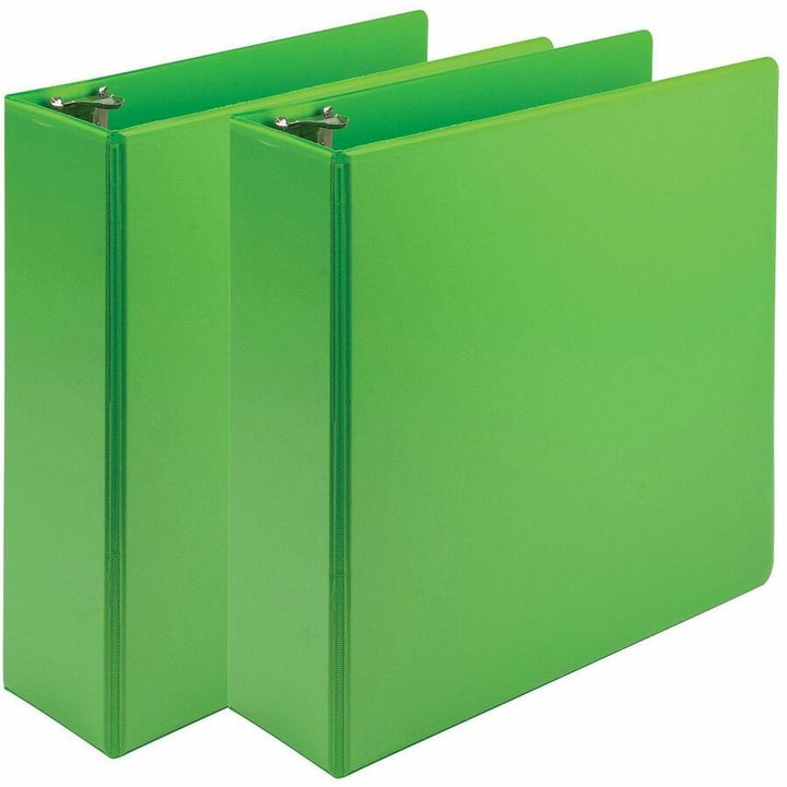 Image of Samsill® Earth's Choice Plant-Based Economy Round Ring View Binders, 3 Rings, 3" Capacity, 11 x 8.5, Lime, 2/Pack