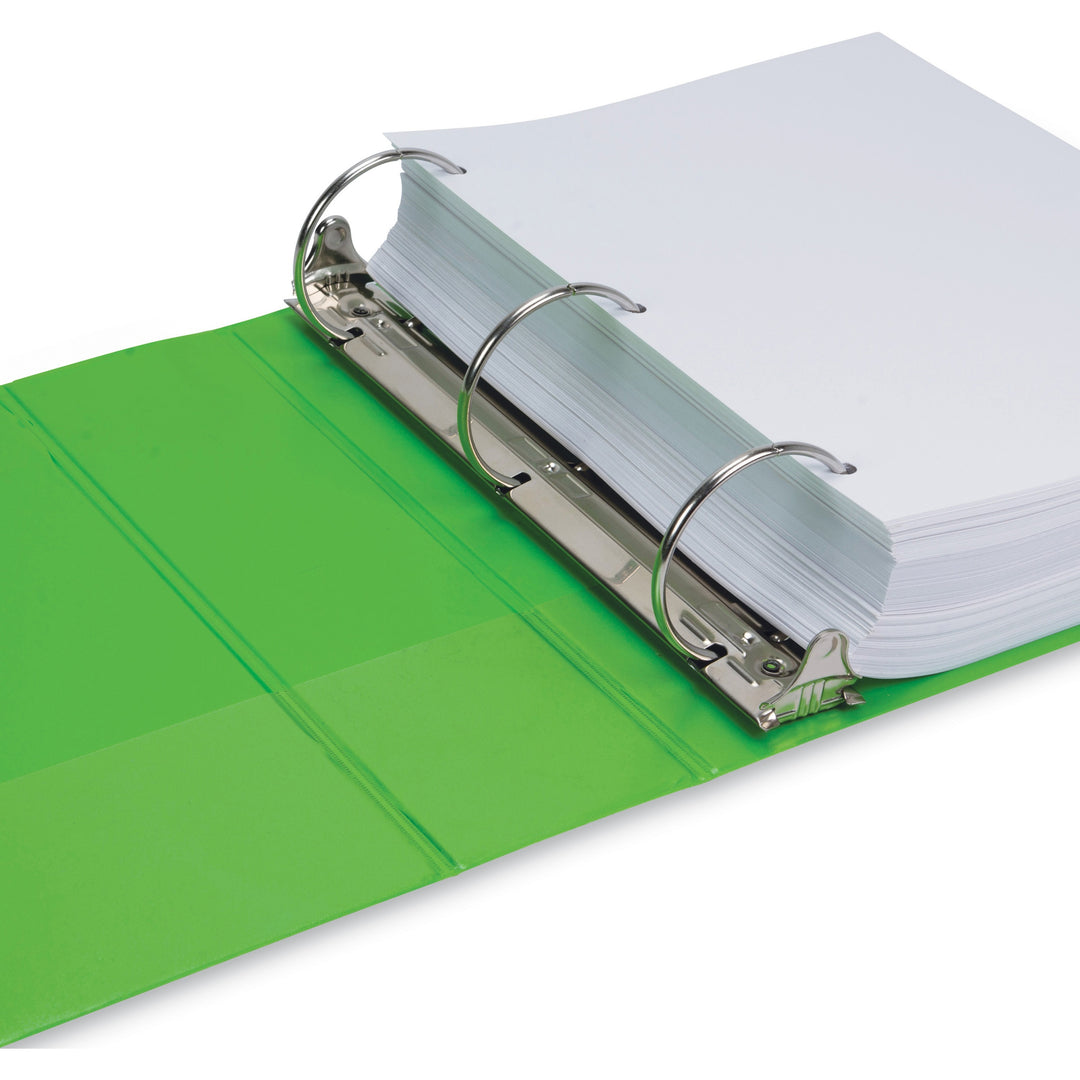 Image of Samsill® Earth's Choice Plant-Based Economy Round Ring View Binders, 3 Rings, 3" Capacity, 11 x 8.5, Lime, 2/Pack
