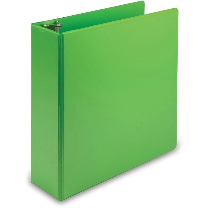 Image of Samsill® Earth's Choice Plant-Based Economy Round Ring View Binders, 3 Rings, 3" Capacity, 11 x 8.5, Lime, 2/Pack