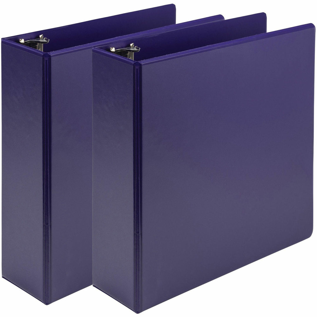 Image of Samsill® Earth's Choice Plant-Based Economy Round Ring View Binders, 3 Rings, 3" Capacity, 11 x 8.5, Purple, 2/Pack