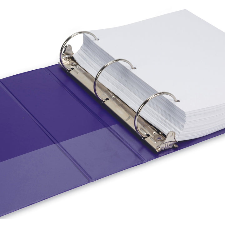 Image of Samsill® Earth's Choice Plant-Based Economy Round Ring View Binders, 3 Rings, 3" Capacity, 11 x 8.5, Purple, 2/Pack