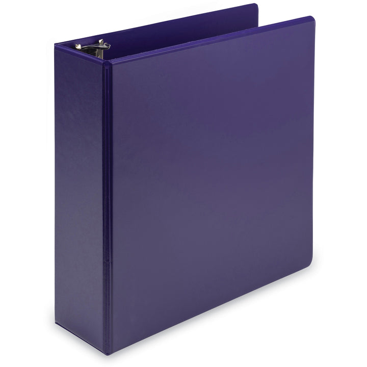 Image of Samsill® Earth's Choice Plant-Based Economy Round Ring View Binders, 3 Rings, 3" Capacity, 11 x 8.5, Purple, 2/Pack