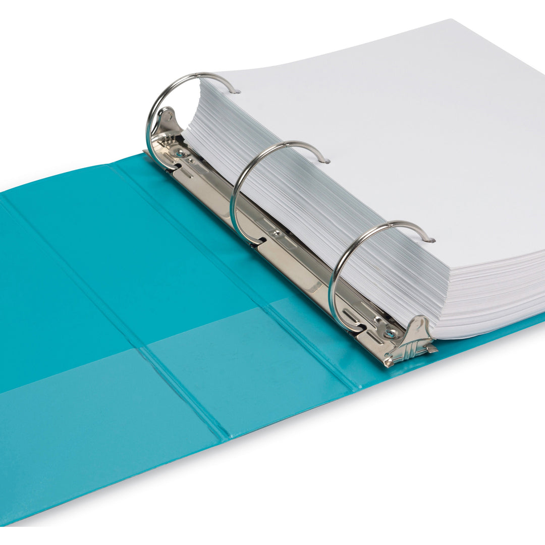 Image of Samsill® Earth's Choice Plant-Based Economy Round Ring View Binders, 3 Rings, 3" Capacity, 11 x 8.5, Teal, 2/Pack