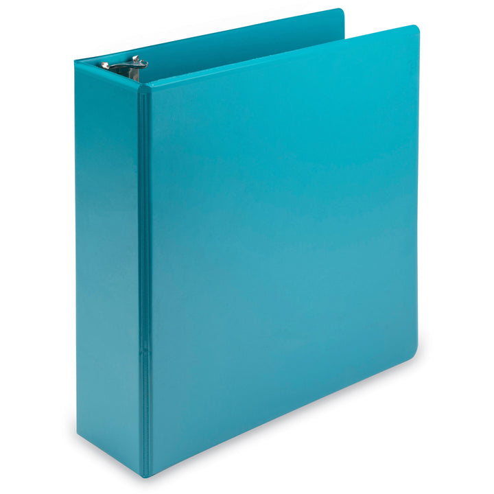 Image of Samsill® Earth's Choice Plant-Based Economy Round Ring View Binders, 3 Rings, 3" Capacity, 11 x 8.5, Teal, 2/Pack