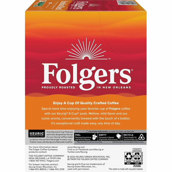 Image of Folgers® 3451 Breakfast Blend Coffee, Compatible with Keurig K-Cup Brewer, Mild, K-Cup, Breakfast Blend, Kosher, 24 / Box
