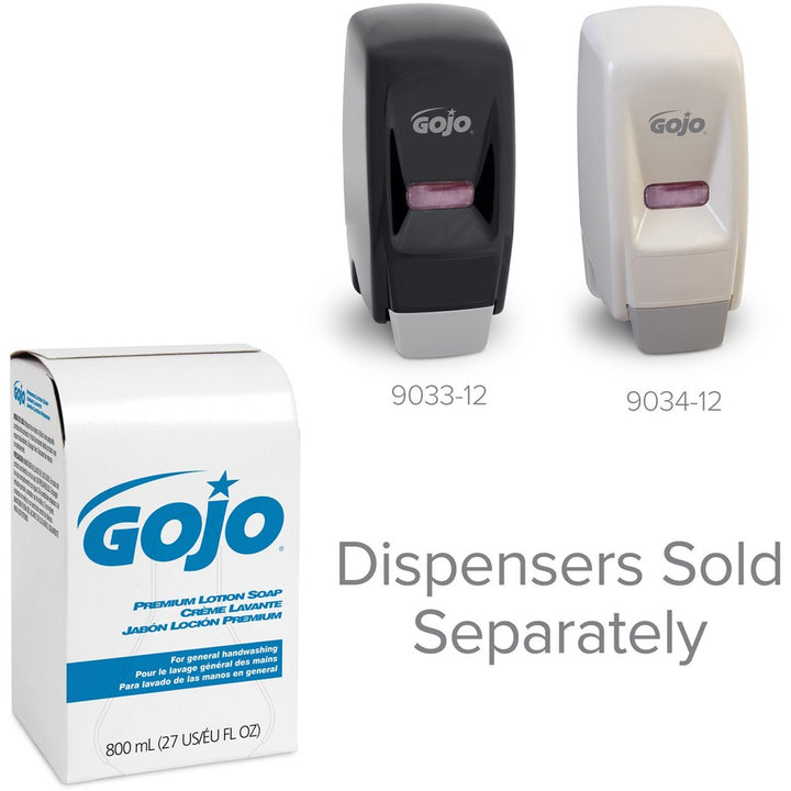 Image of GOJO® Soap Refills,Lotion,f/Bag-in-Box Dispenser,800ml,12/CT,Gold