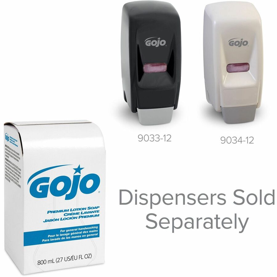 Image of GOJO® Soap Refills,Lotion,f/Bag-in-Box Dispenser,800ml,12/CT,Gold