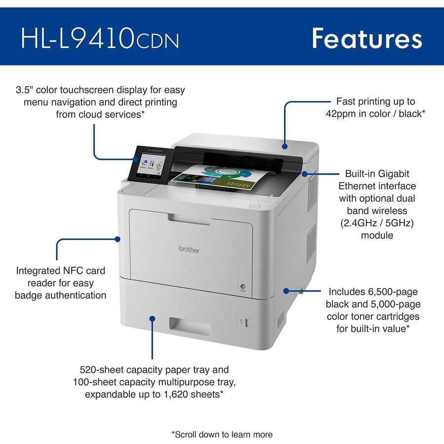 Image of Brother Workhorse HL-L9410CDN Enterprise Color Laser Printer