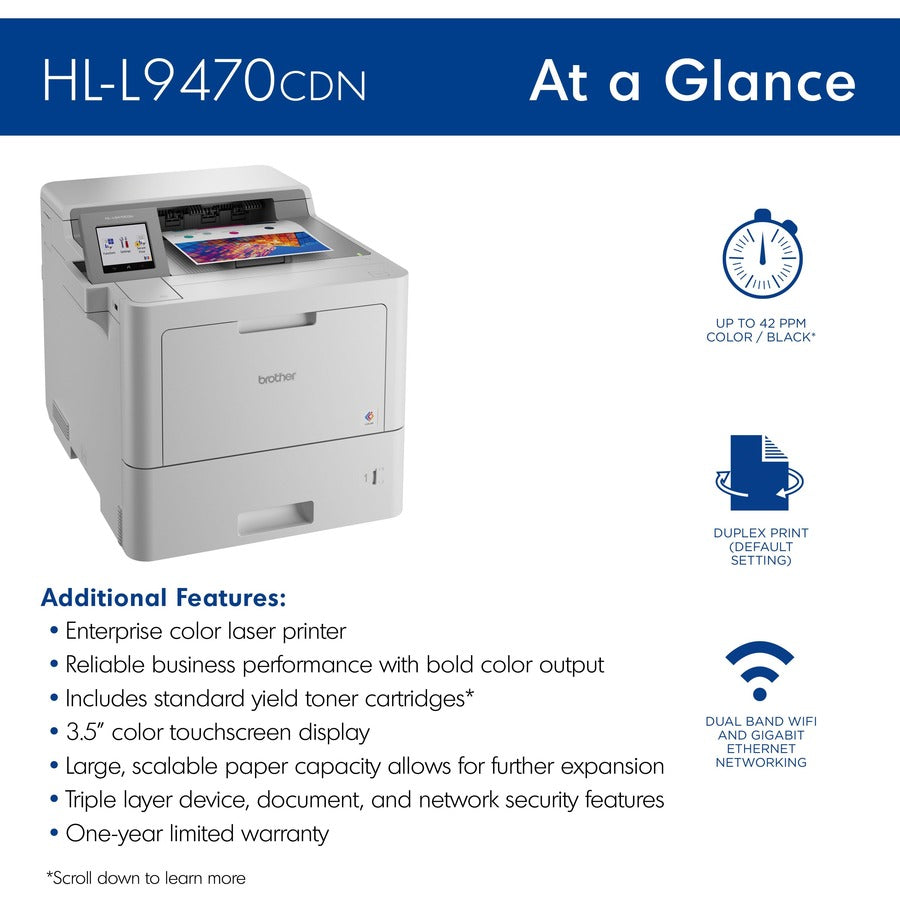 Image of Brother HLL9470CDN Workhorse HL-L9470CDN Enterprise Color Laser Printer