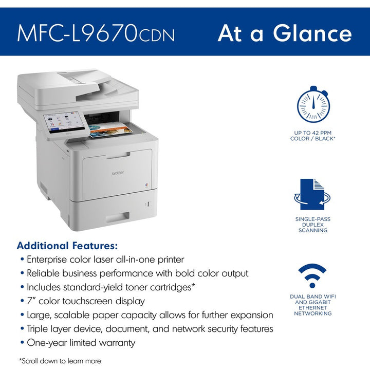 Image of Brother MFCL9670CDN Workhorse MFC-L9670CDN Enterprise Color Laser All-in-One Printer