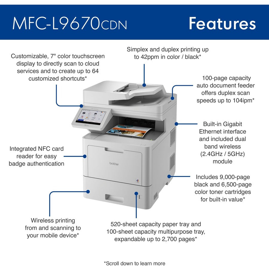 Image of Brother MFCL9670CDN Workhorse MFC-L9670CDN Enterprise Color Laser All-in-One Printer