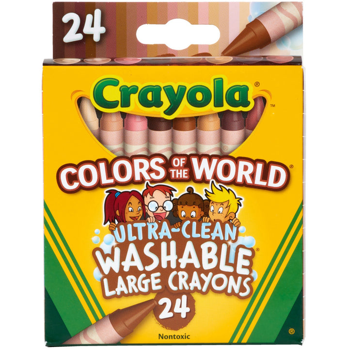 Image of Crayola® Crayons,Ultra Clean,ColorsofWorld,24Colors,lLarge,24/PK,AST