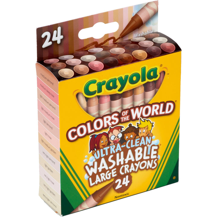 Image of Crayola 520134 Ultra-Clean Washabe Large Crayons, Assorted, Almond, Rose, Gold, 24 / Pack