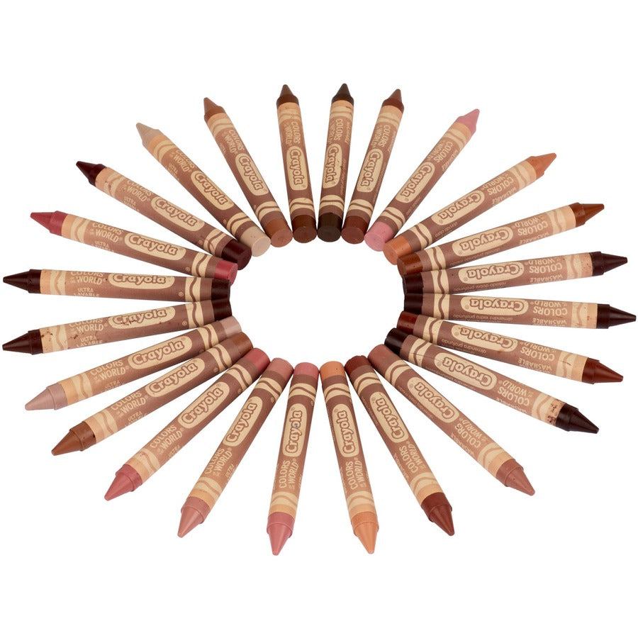 Image of Crayola 520134 Ultra-Clean Washabe Large Crayons, Assorted, Almond, Rose, Gold, 24 / Pack