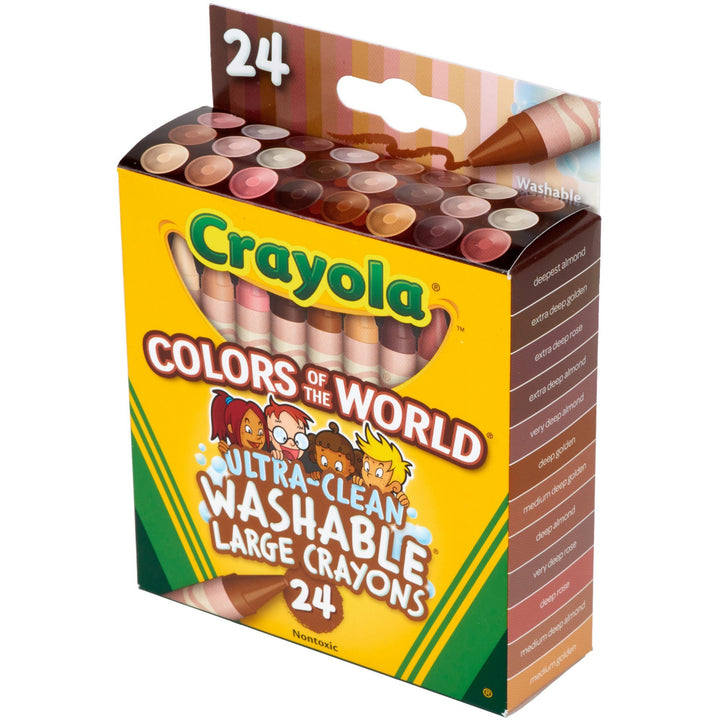 Image of Crayola 520134 Ultra-Clean Washabe Large Crayons, Assorted, Almond, Rose, Gold, 24 / Pack