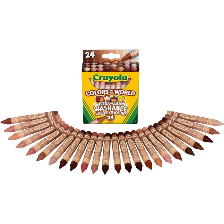 Image of Crayola 520134 Ultra-Clean Washabe Large Crayons, Assorted, Almond, Rose, Gold, 24 / Pack