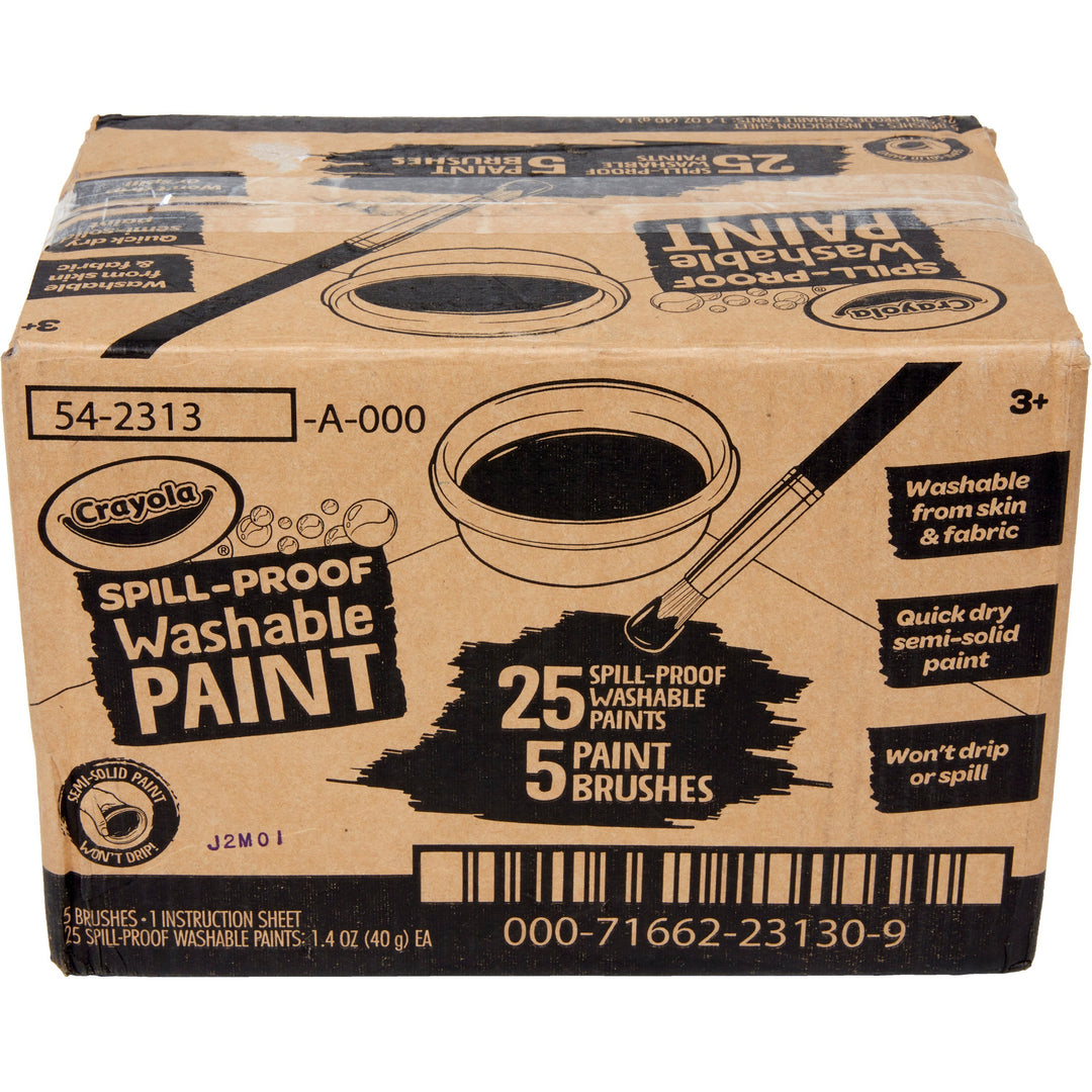 Image of Crayola® Spill Proof Washable Paints, 5 Colors, 1.4 oz Cups, 5 Sets/Carton