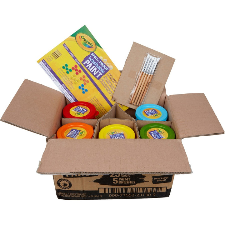 Image of Crayola® Spill Proof Washable Paints, 5 Colors, 1.4 oz Cups, 5 Sets/Carton