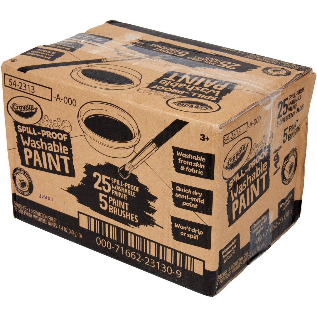 Image of Crayola® Spill Proof Washable Paints, 5 Colors, 1.4 oz Cups, 5 Sets/Carton