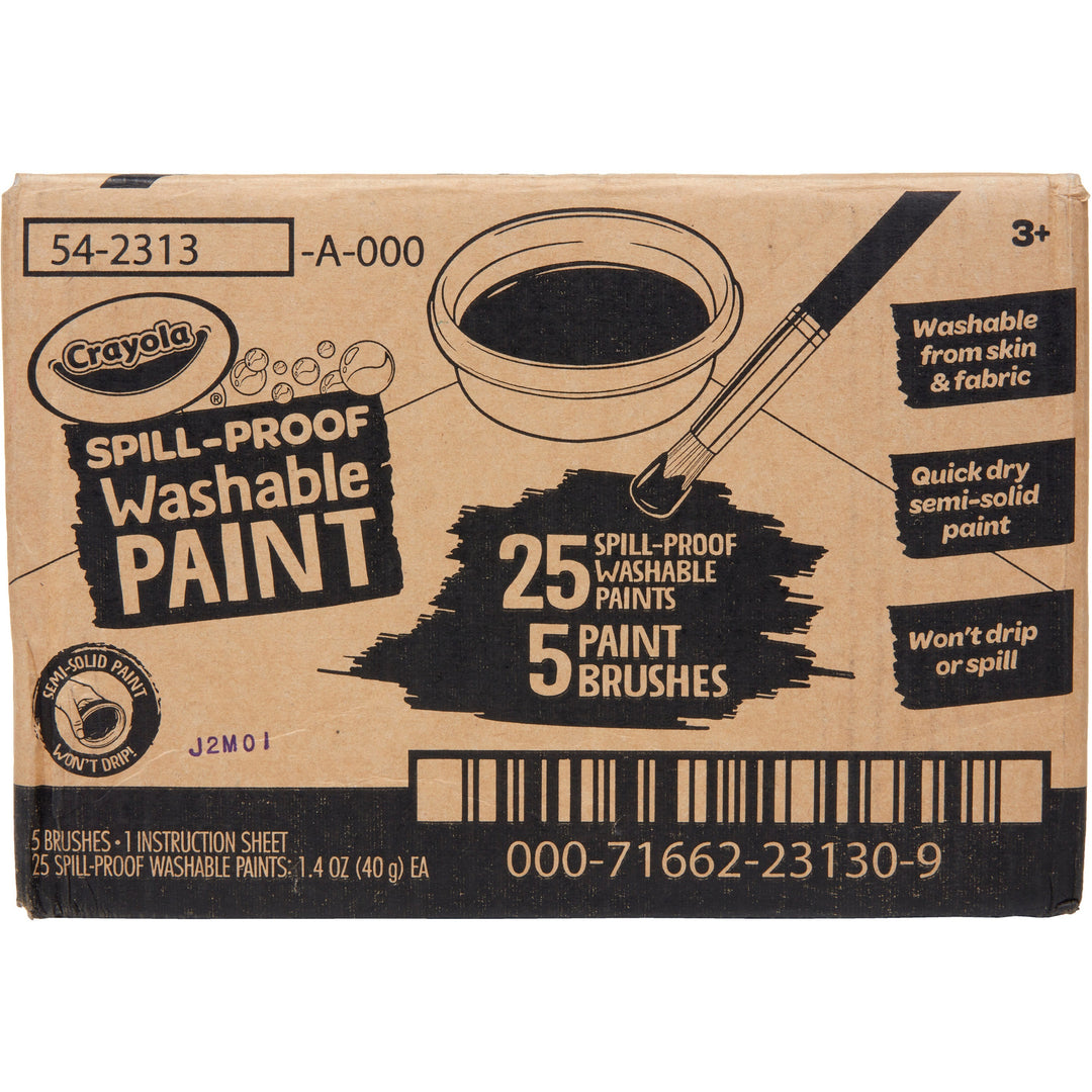Image of Crayola® Spill Proof Washable Paints, 5 Colors, 1.4 oz Cups, 5 Sets/Carton