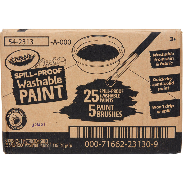 Image of Crayola® Spill Proof Washable Paints, 5 Colors, 1.4 oz Cups, 5 Sets/Carton