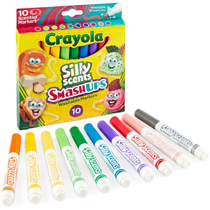 Image of Crayola® Markers,Silly Scents Smash Ups,Broad,Washable,10/PK,AST